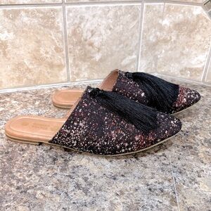 Silvia Cobos Milonga Slip On Tassel Mules Size 8.5